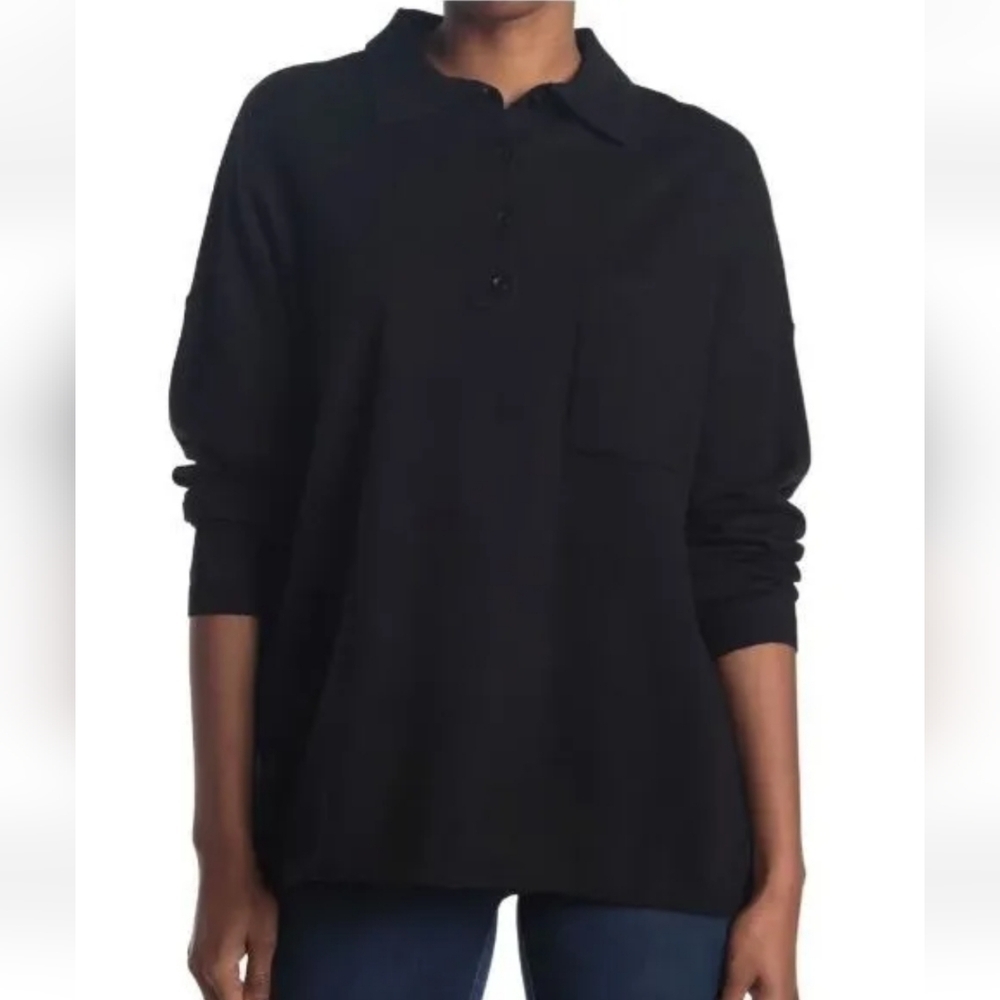 NWOT RDI oversized collared half button sweater - Picture 1 of 7